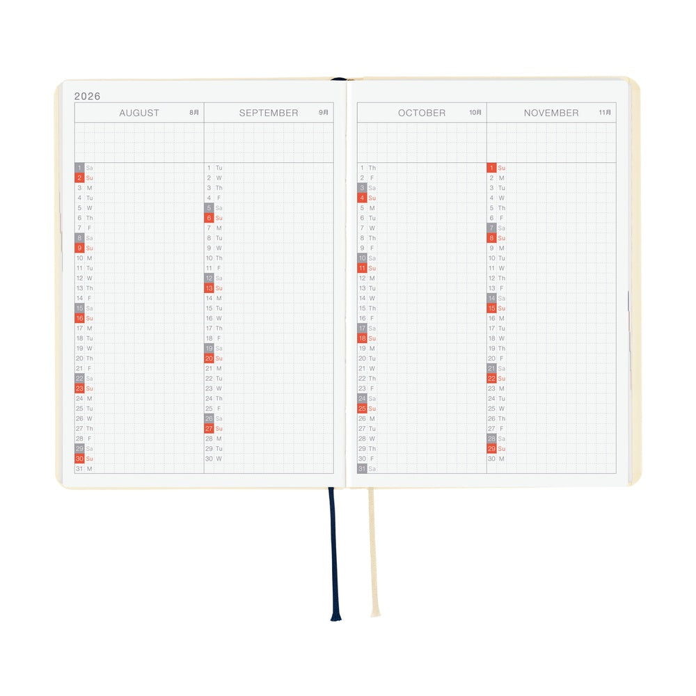 2026 Hobonichi Techo A6 English HON Slash / Ivory《January Start | English | A6》