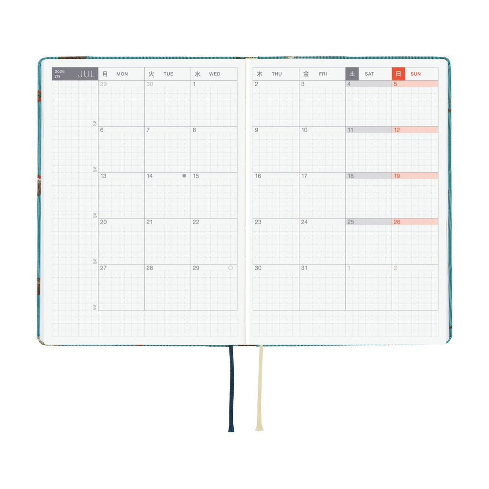 2026 Hobonichi Techo A6 HON / Bow & Tie: Bow & Tie: In the Forest《January Start | English | A6》