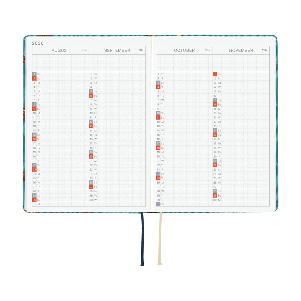 2026 Hobonichi Techo A6 HON / Bow & Tie: Bow & Tie: In the Forest《January Start | English | A6》