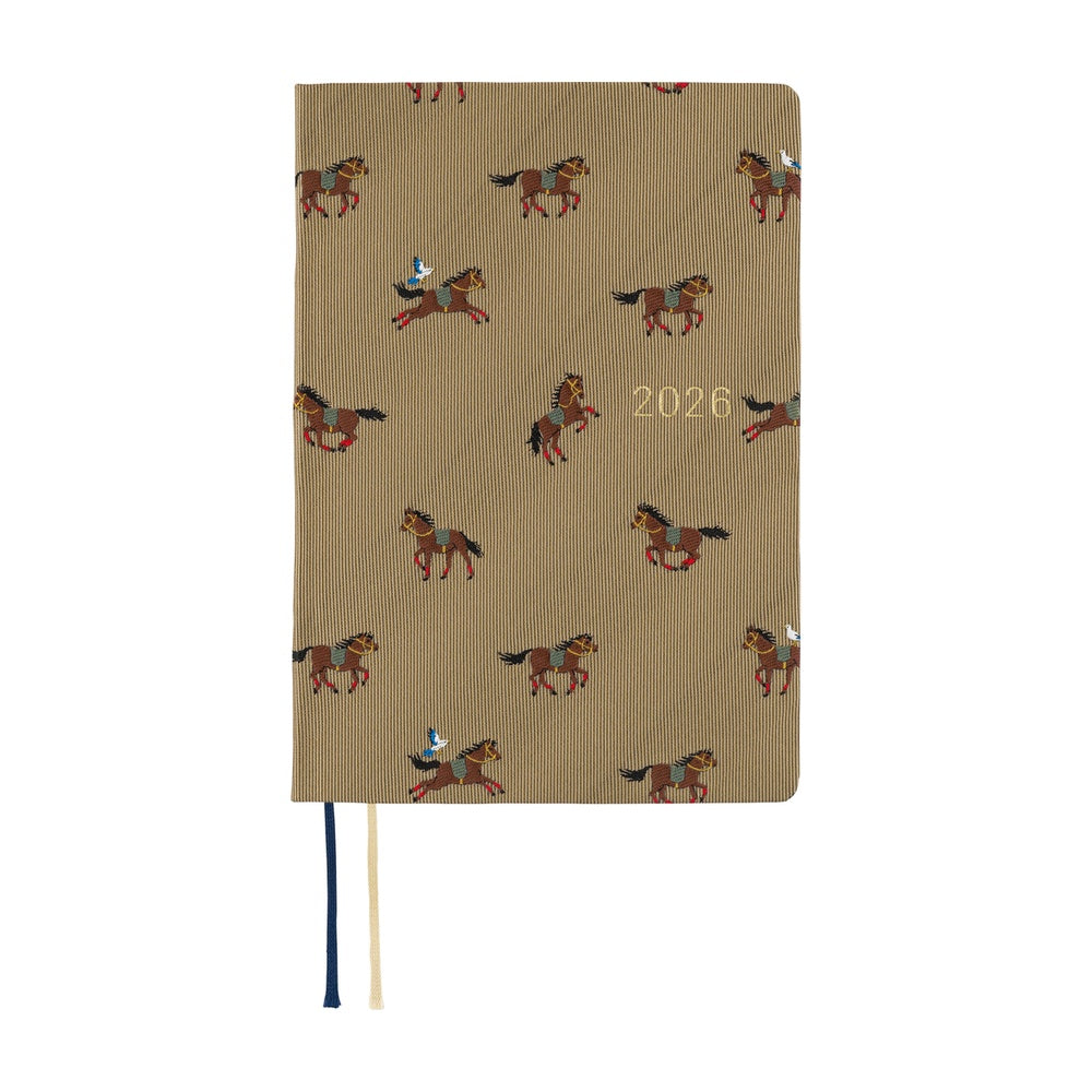 2026 Hobonichi Techo A6 HON / Bow & Tie: Galloping Horses《January Start | English | A6》