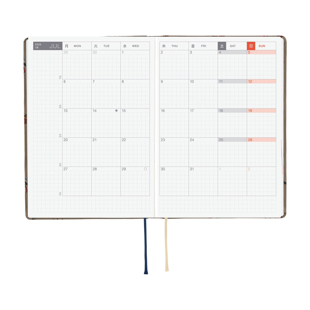 2026 Hobonichi Techo A6 HON / Bow & Tie: Galloping Horses《January Start | English | A6》