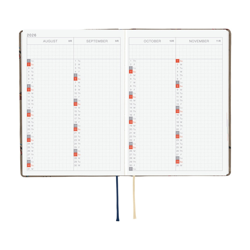 2026 Hobonichi Techo A6 HON / Bow & Tie: Galloping Horses《January Start | English | A6》