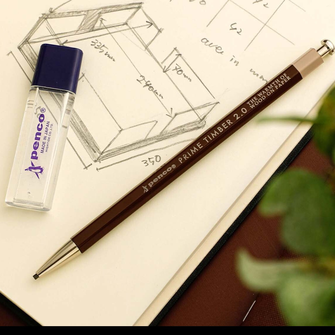 Penco Prime Timber 2mm Mechanical Pencil & Sharpener