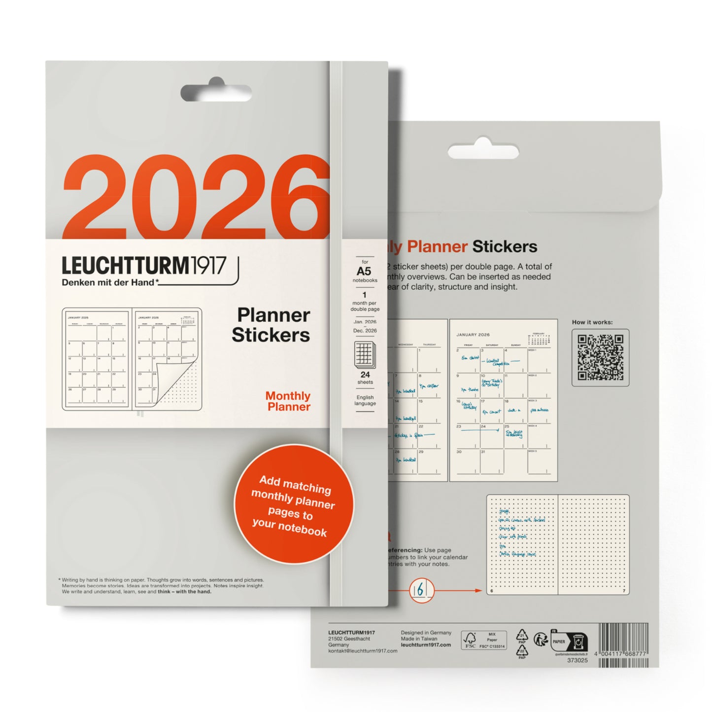 Leuchtturm1917 2026 Monthly Planner Stickers