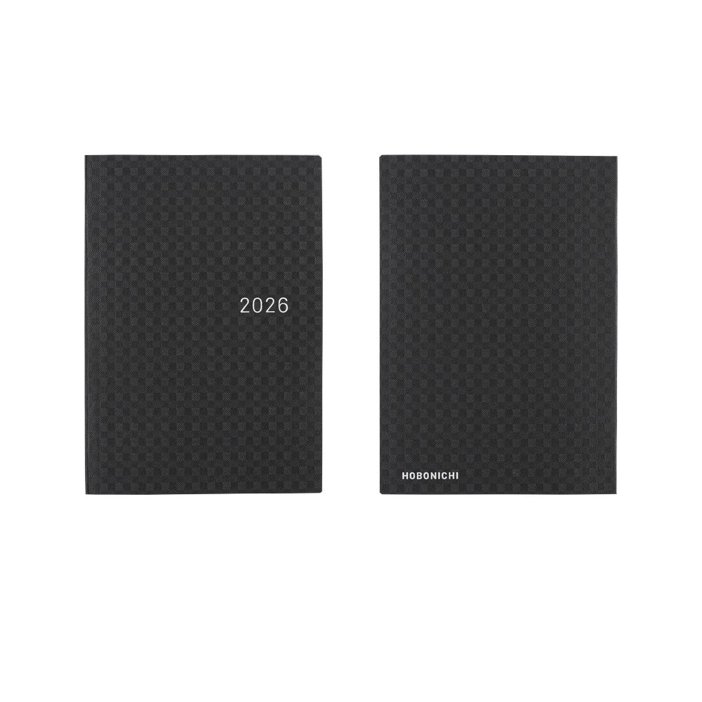 2026 Hobonichi Techo A6 English HON Paper Series: Black Gingham 《January Start | English | A6》
