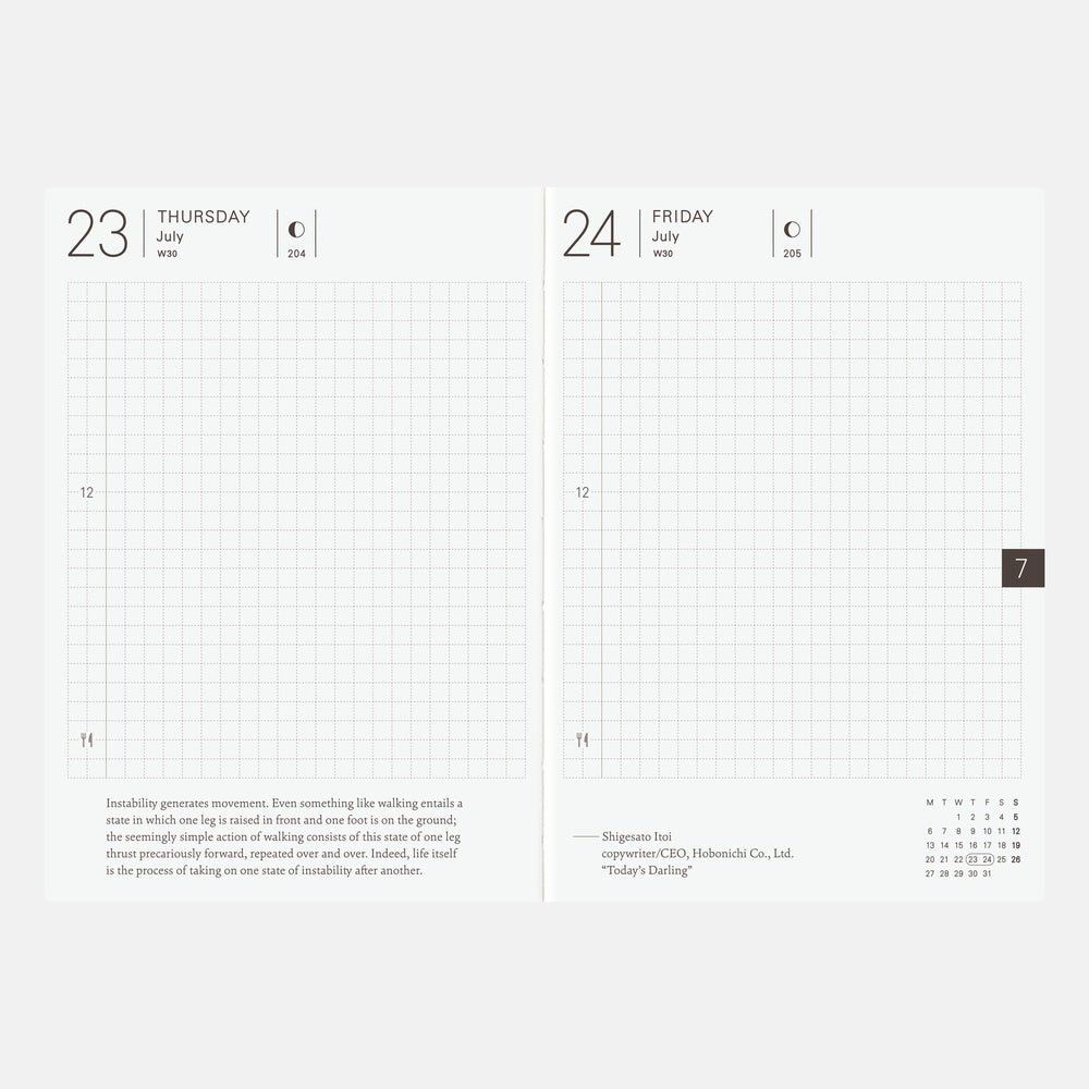2026 Hobonichi Techo English Planner Book《January Start | English | A6》