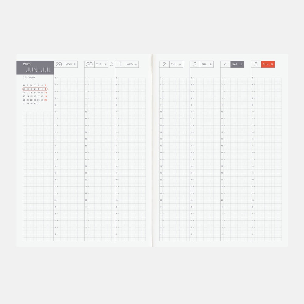2026 Hobonichi Techo English Cousin Book《January Start | English | A5》