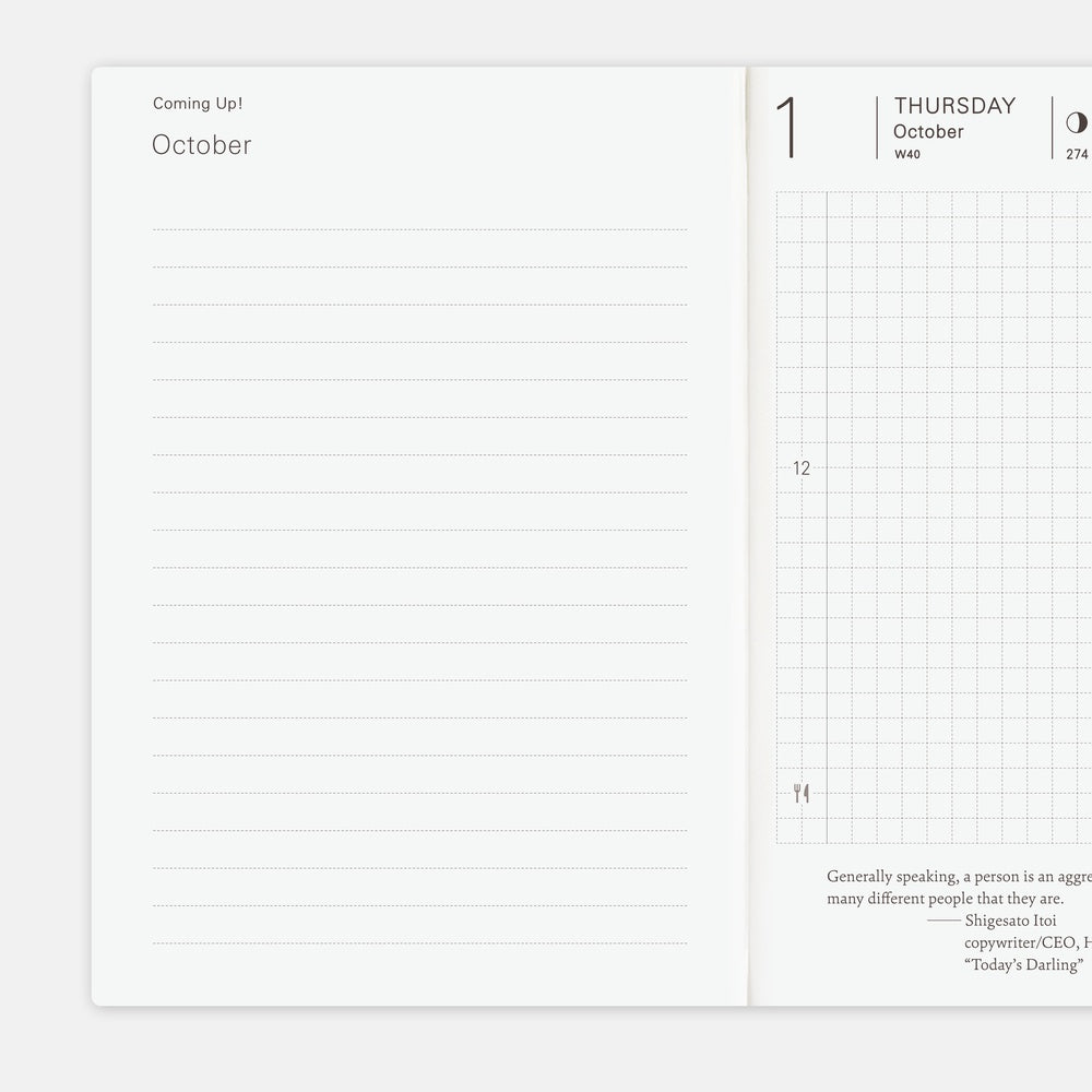 2026 Hobonichi Techo English Planner Book《January Start | English | A6》