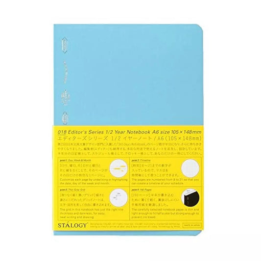 Stalogy 1/2 Year Notebook A6 - Blue