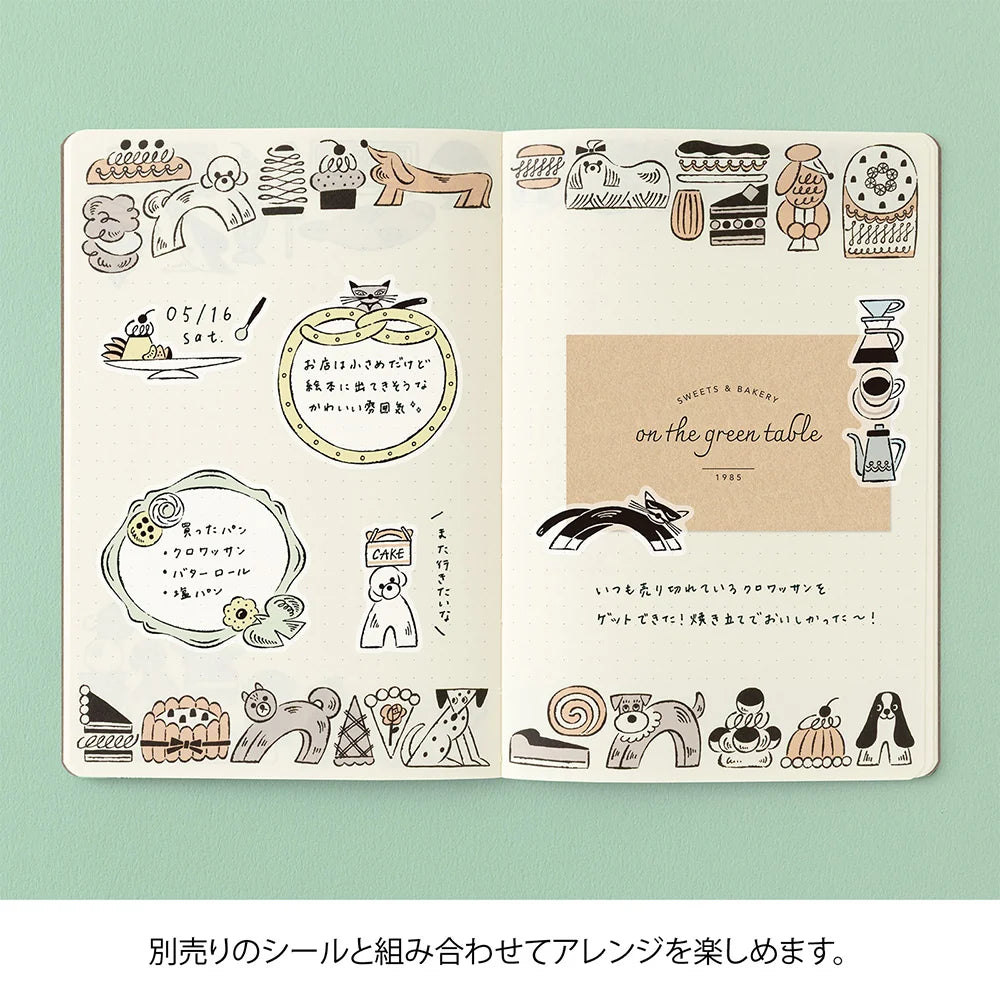 Sweets & Animals Yuru Log B6 Notebook · Midori