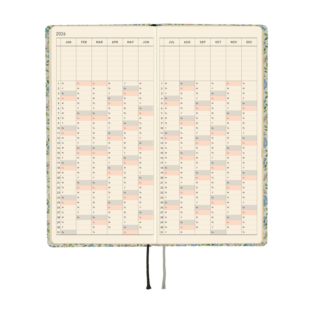 2026 Hobonichi English Weeks / Liberty Fabrics: Sasha Kiora《January Start | English》
