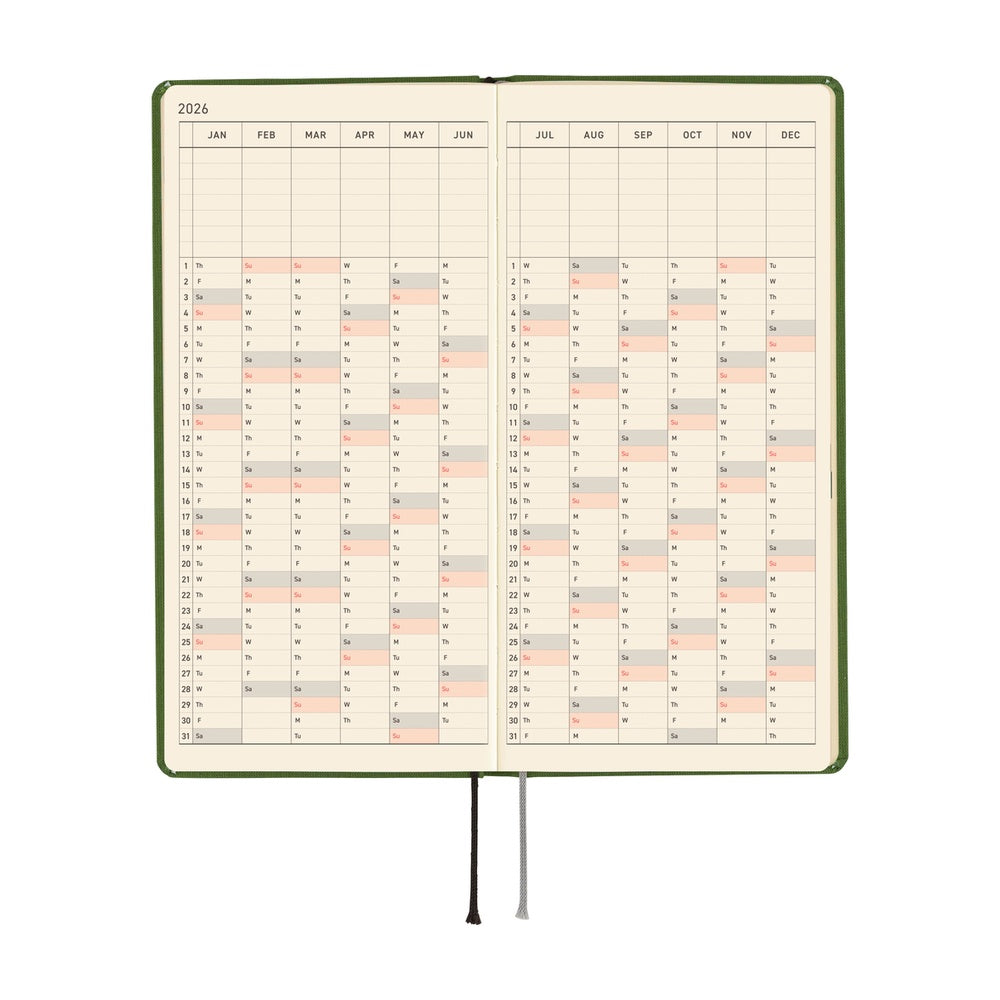 2026 Hobonichi English Weeks Mega / Colors: Antique Green《January Start | English》