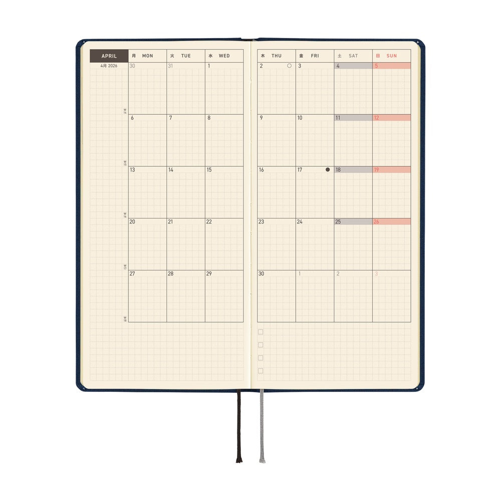 2026 Hobonichi English Weeks Mega / Colors: Cosmo Blue《January Start | English》