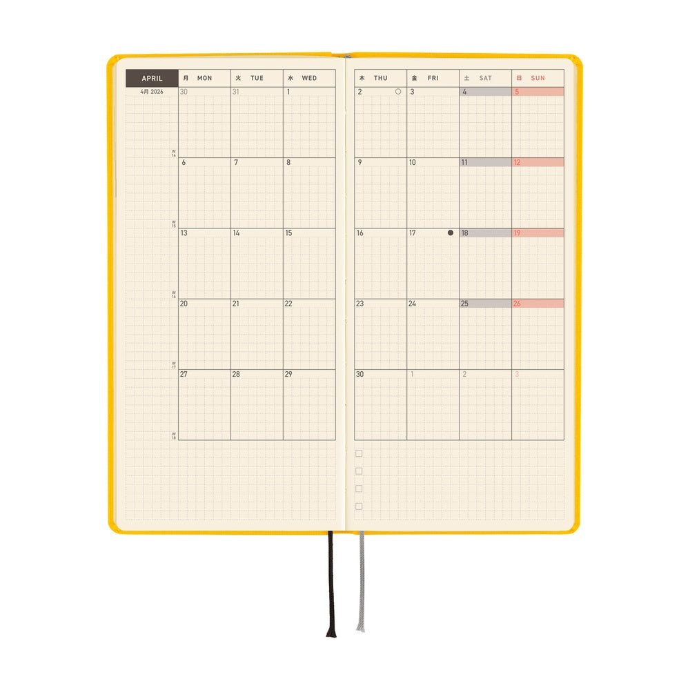 2026 Hobonichi English Weeks Mega / Colors: Full Moon Yellow《January Start | English》