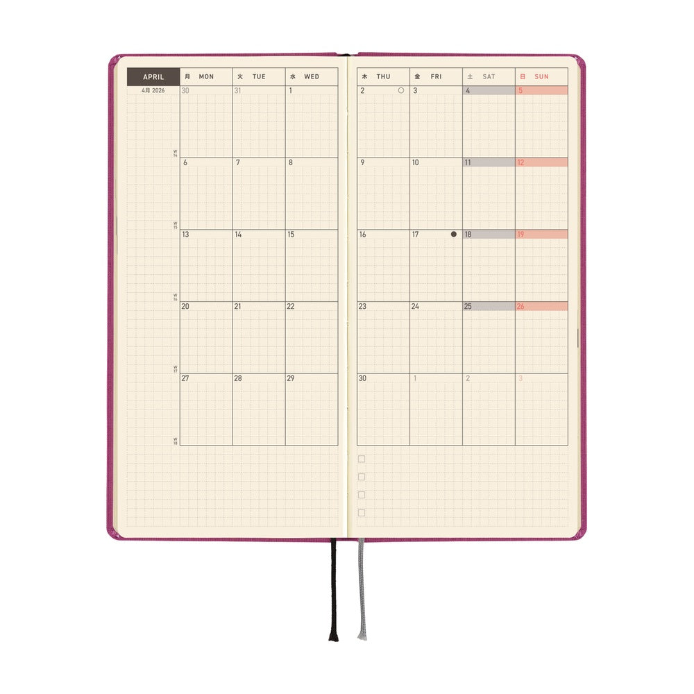 2026 Hobonichi English Weeks Mega / Colors: Peony Purple《January Start | English》