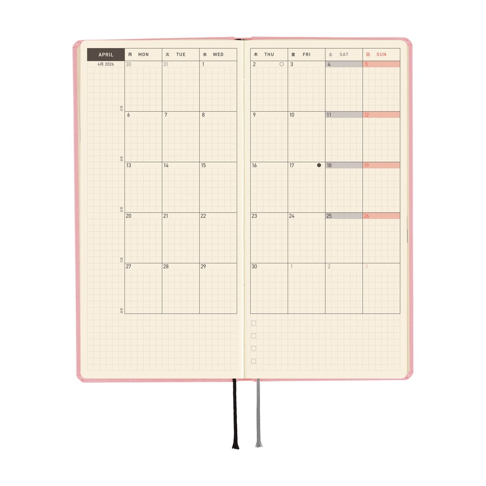 2026 Hobonichi English Weeks Mega / Colors: Strawberry Milk 《January Start | English》