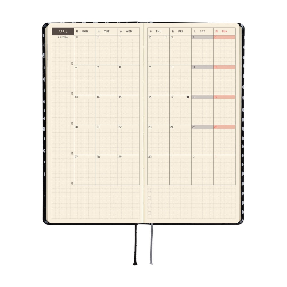 2026 Hobonichi English Weeks / Makoto Matsubayashi: Dot《January Start | English》