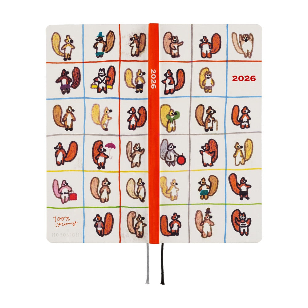 2026 Hobonichi English Weeks / 100%ORANGE: Squirrel’s Moving Day《January Start | English》