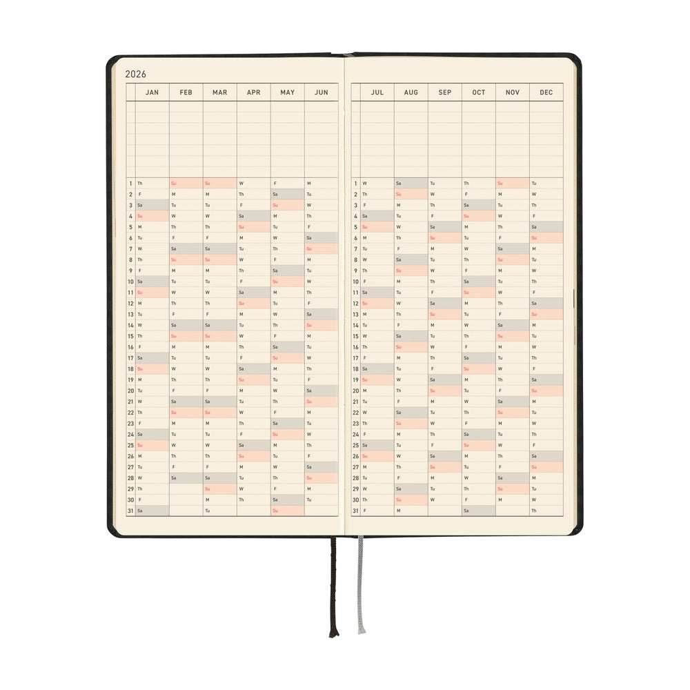 2026 Hobonichi English Weeks / Paper Series: Black Gingham《January Start | English》