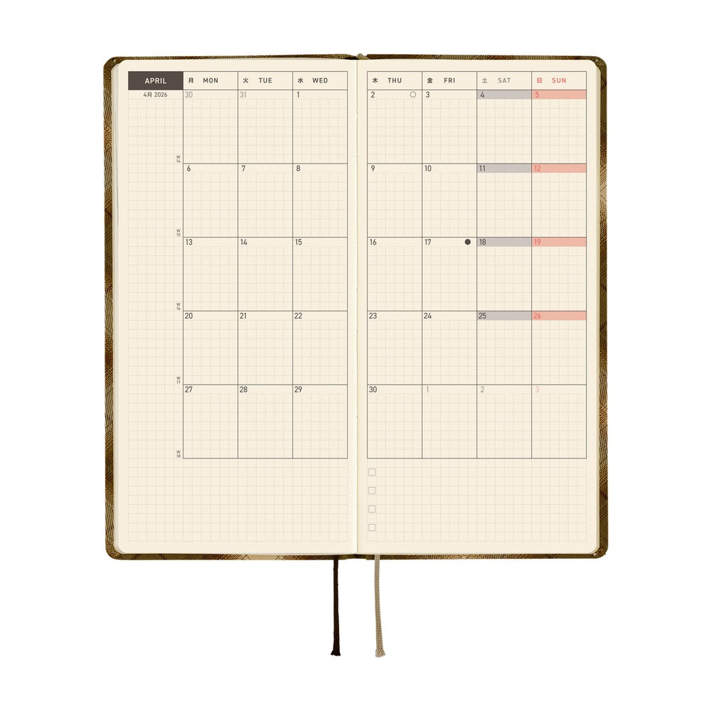 2026 Hobonichi English Weeks / Shirt Fabric: Foggy Plaid《January Start | English》
