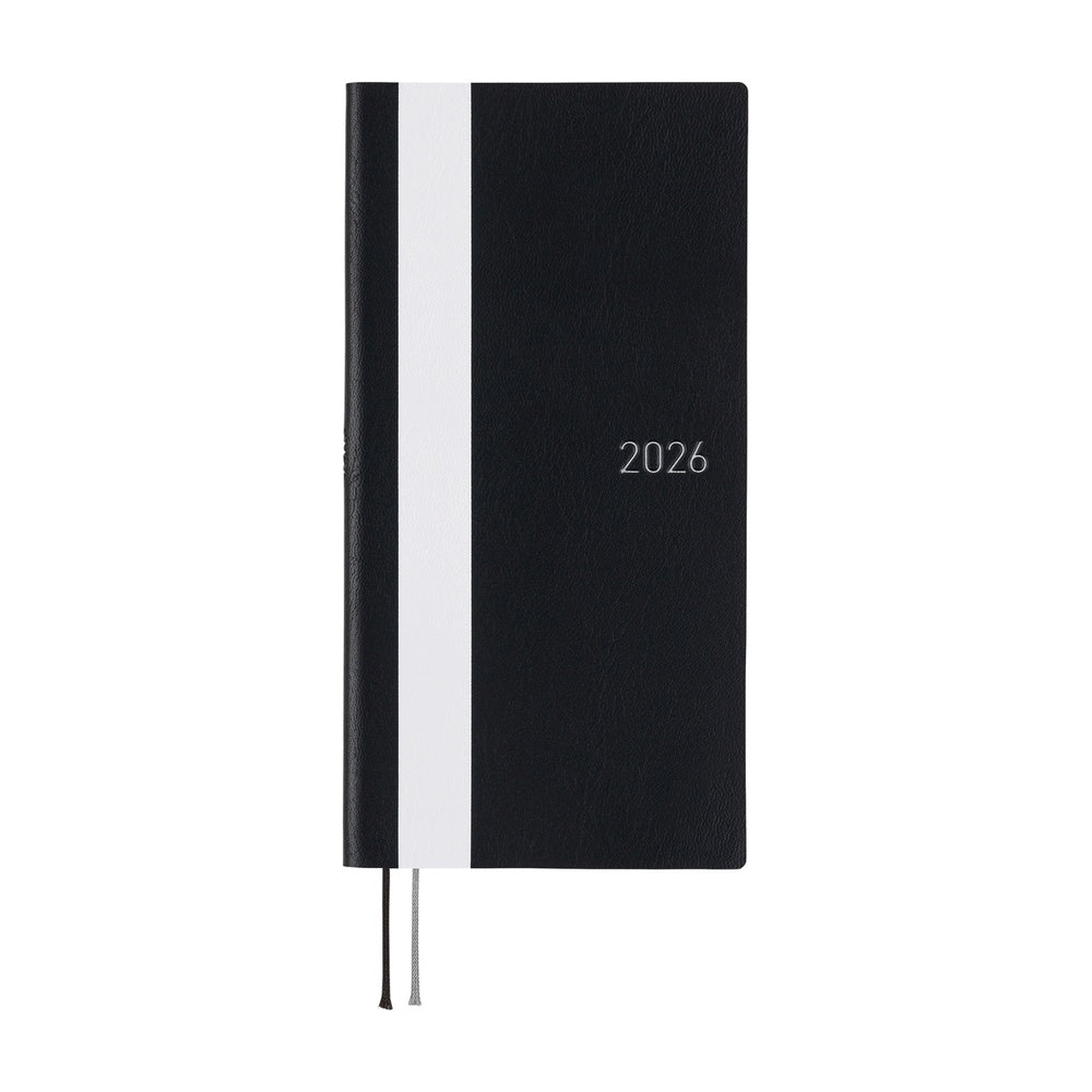 2026 Hobonichi English Weeks / White Line: Black《January Start | English》