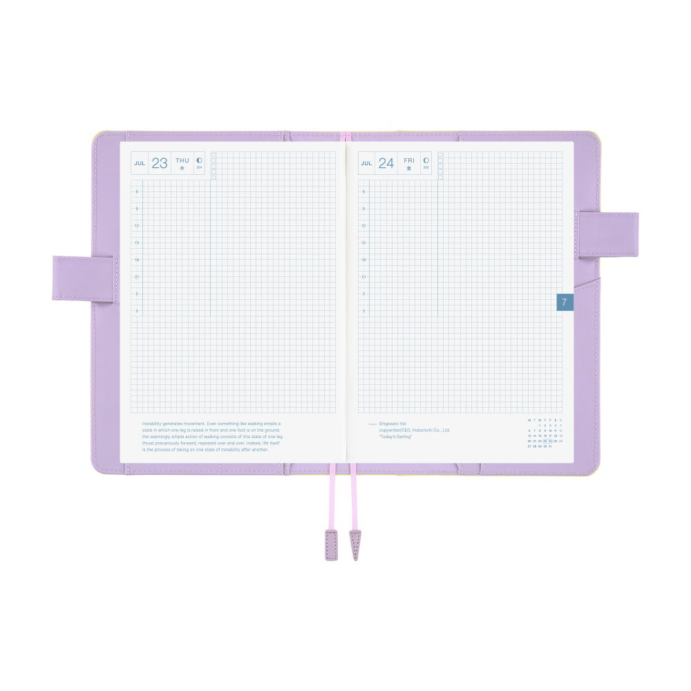 2026 Hobonichi Techo English Cousin Book / Colors: Honey Lilac Cover《January Start | English | A5》