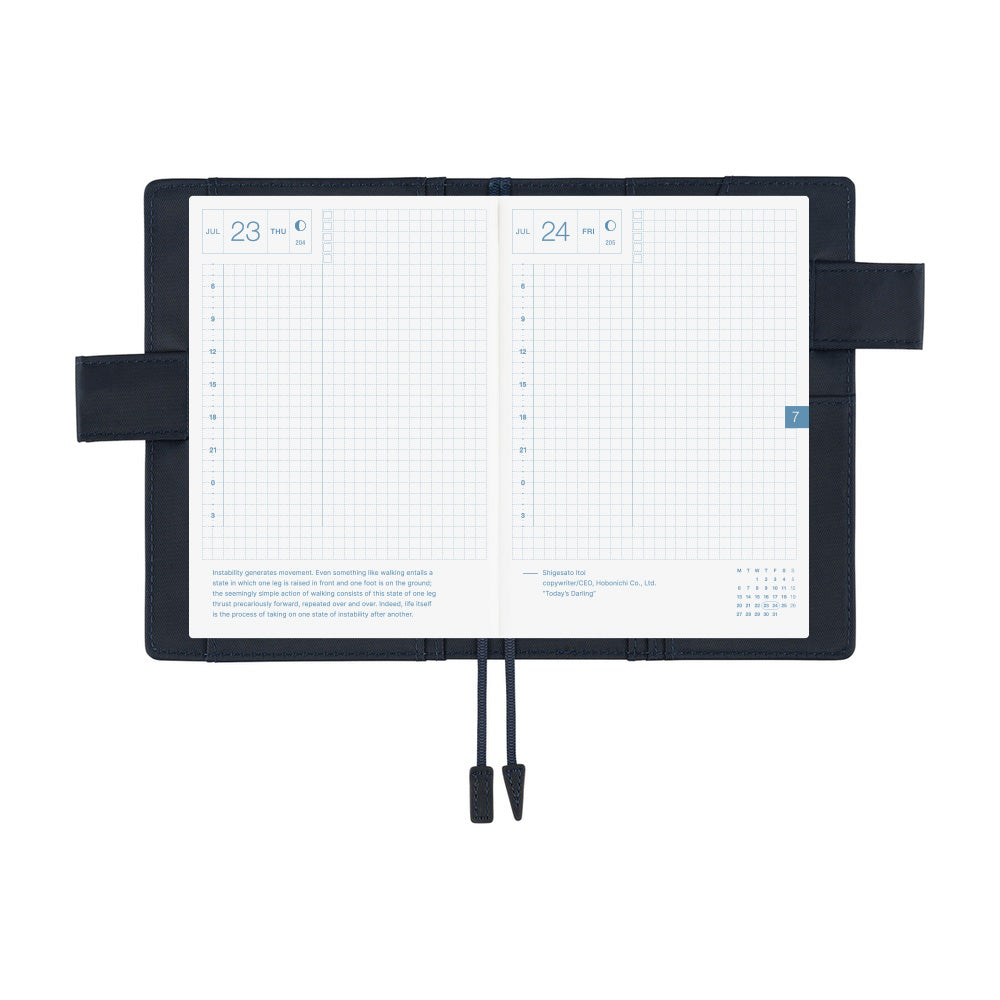 2026 Hobonichi Techo English Original Book + Colors: Black x Clear Blue Cover《January Start | English | A6》