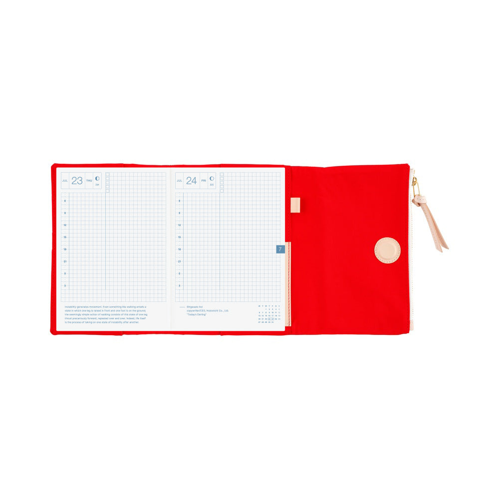 2026 Hobonichi Techo English Original Book + Tragen: Red Cover《January Start | English | A6》