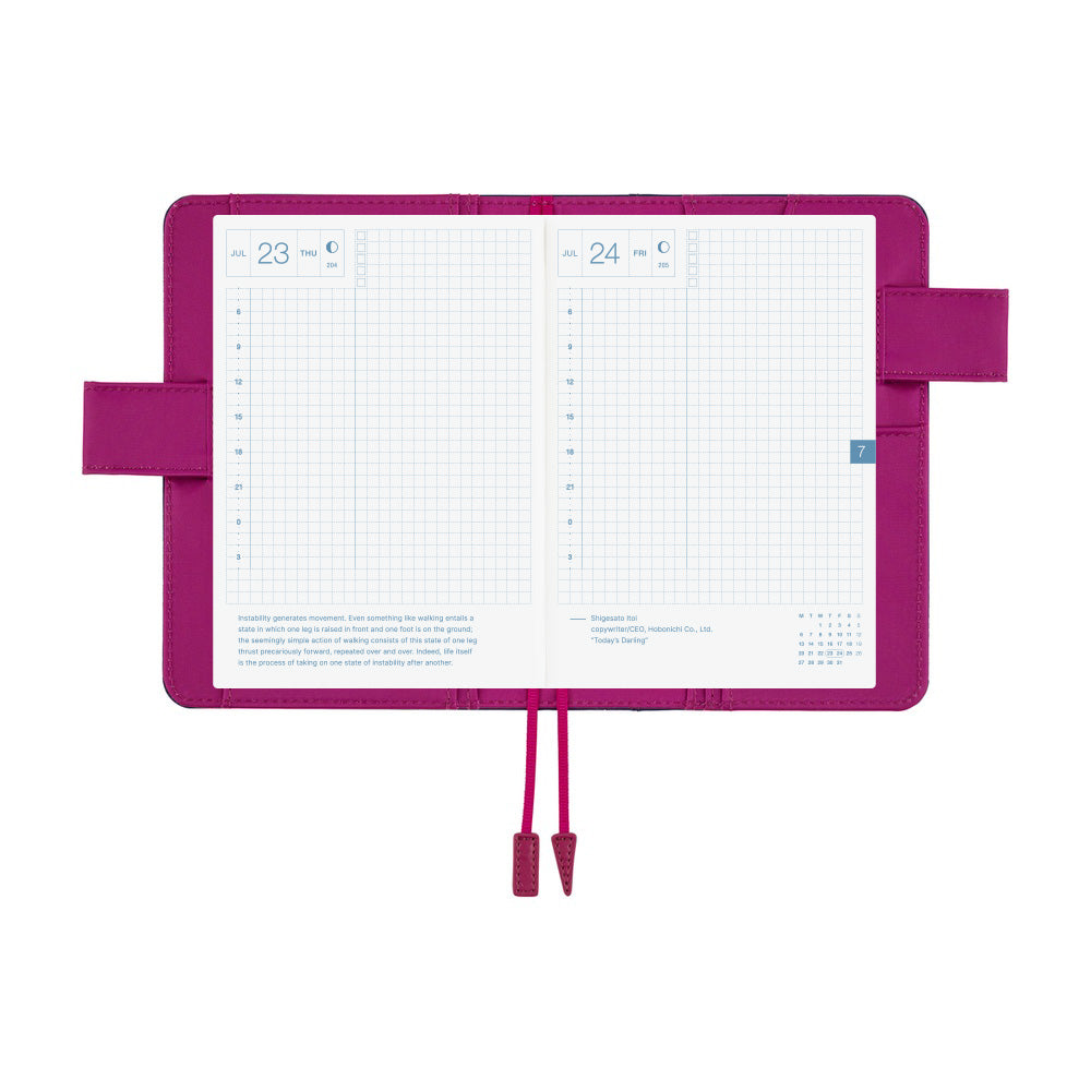 2026 Hobonichi Techo English Original Book + Colors: Mystic Berry Cover《January Start | English | A6》