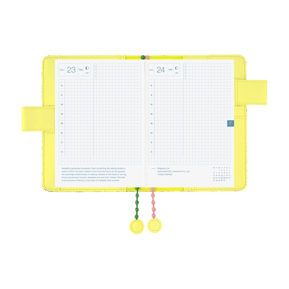 2026 Hobonichi Techo English Original Book + Mina Perhonen: Skyful (Yellow) 《January Start | English | A6》