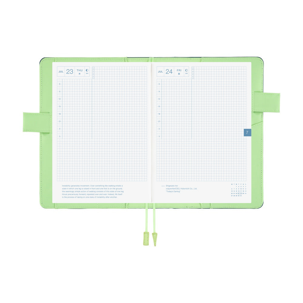 2026 Hobonichi Techo English Cousin Book / Colors: Ivy Forest Cover《January Start | English | A5》