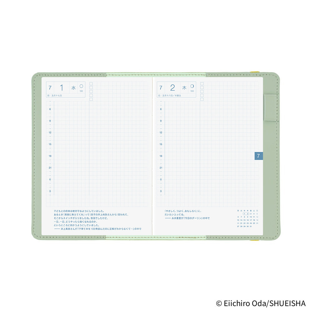 2026 Hobonichi Techo English Original Book + ONE PIECE magazine: Straw Hat Luffy (Mint Green)《January Start | English | A6》