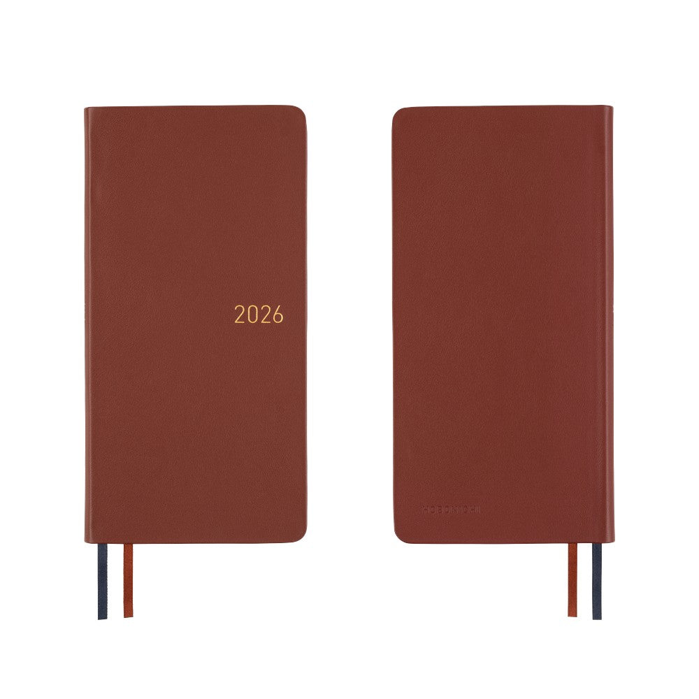 2026 Hobonichi English Weeks / Leather: Wine Brown《January Start | English》
