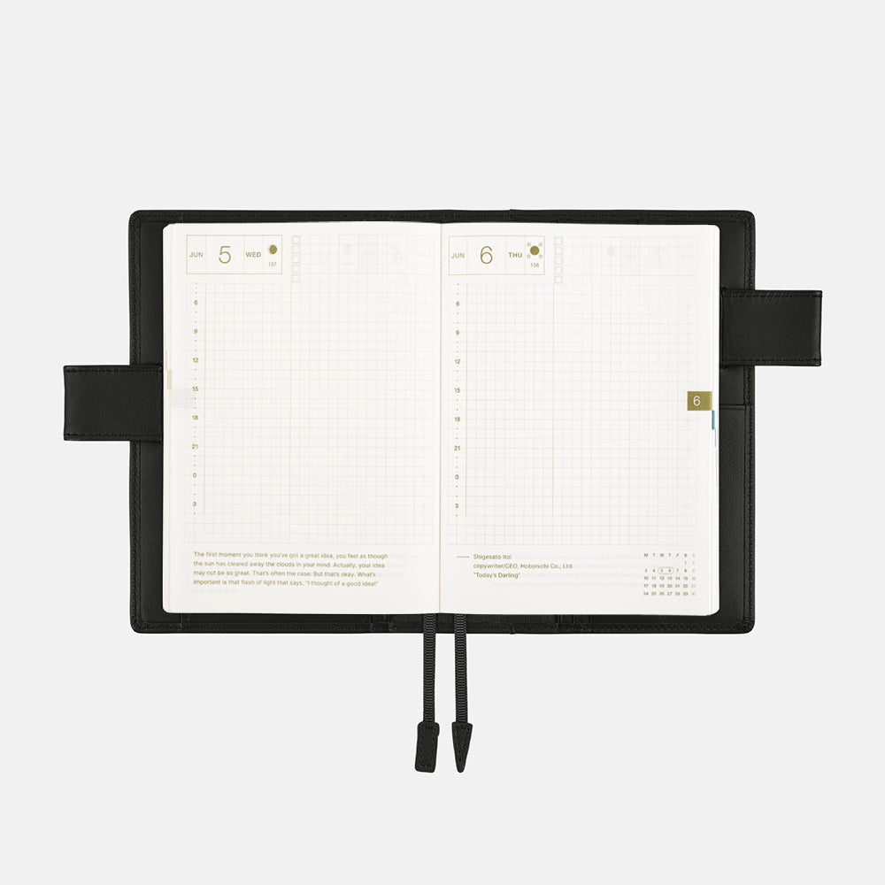 Leather: TS Basic - Black / A6 Original Cover for Hobonichi Techo