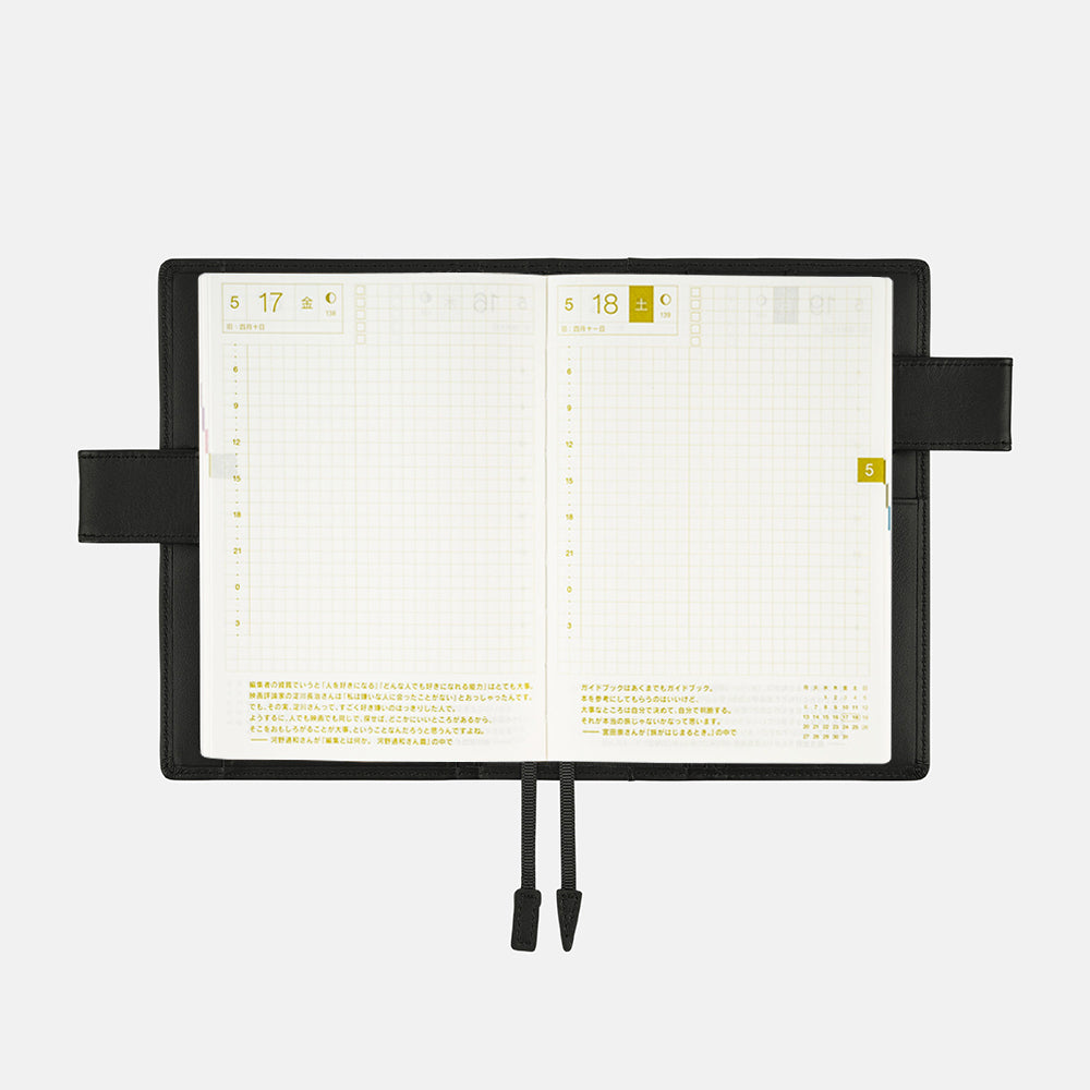 Leather: TS Basic - Black / A6 Original Cover for Hobonichi Techo