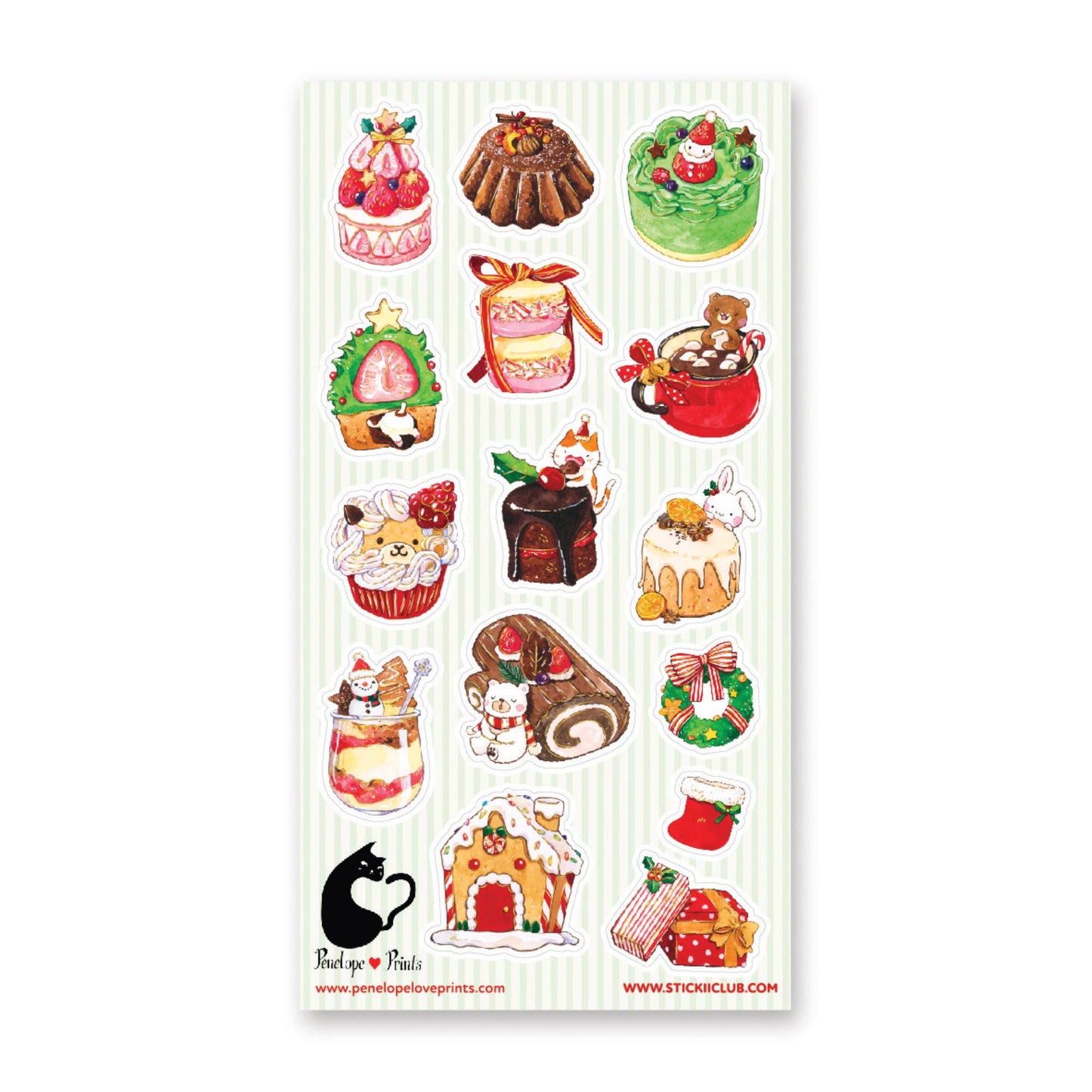Fancy Holiday Desserts Sticker Sheet