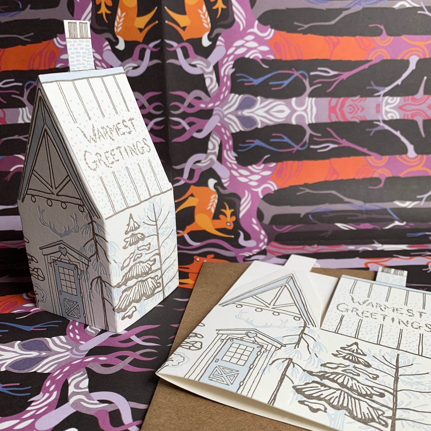 Warmest Greetings 3D Holiday Card · Blackbird Letterpress