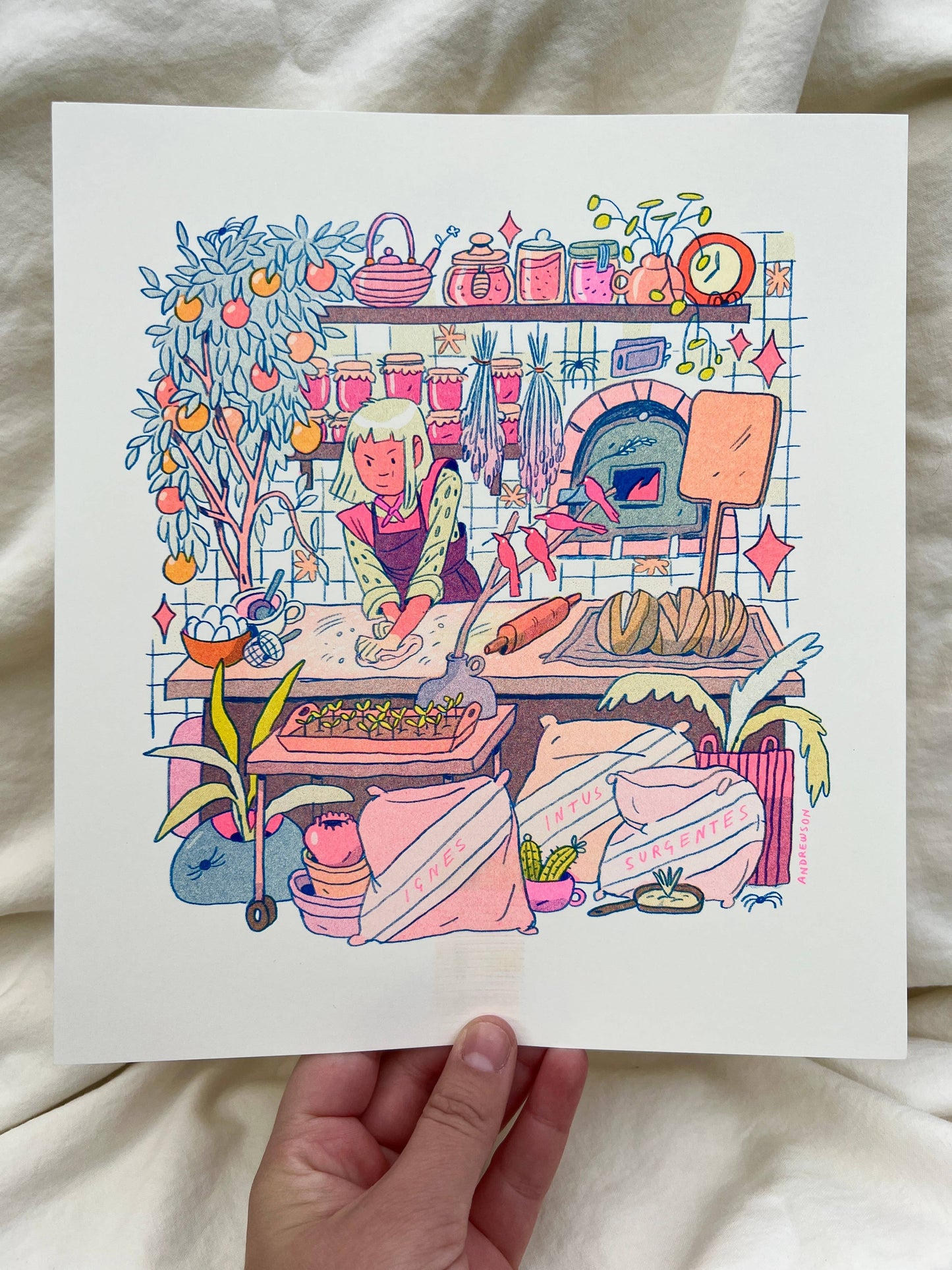 The Baker Risograph Print