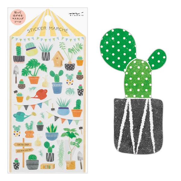 Marché Washi Sticker Sheet - Cactus