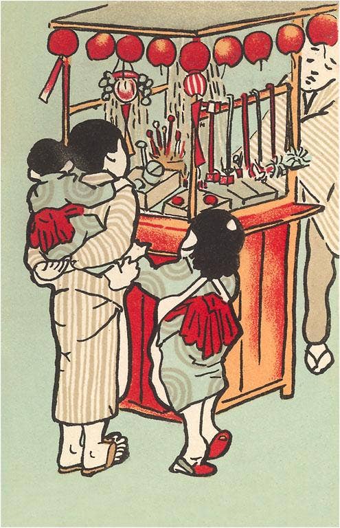 Street Food Stand Vintage Postcard