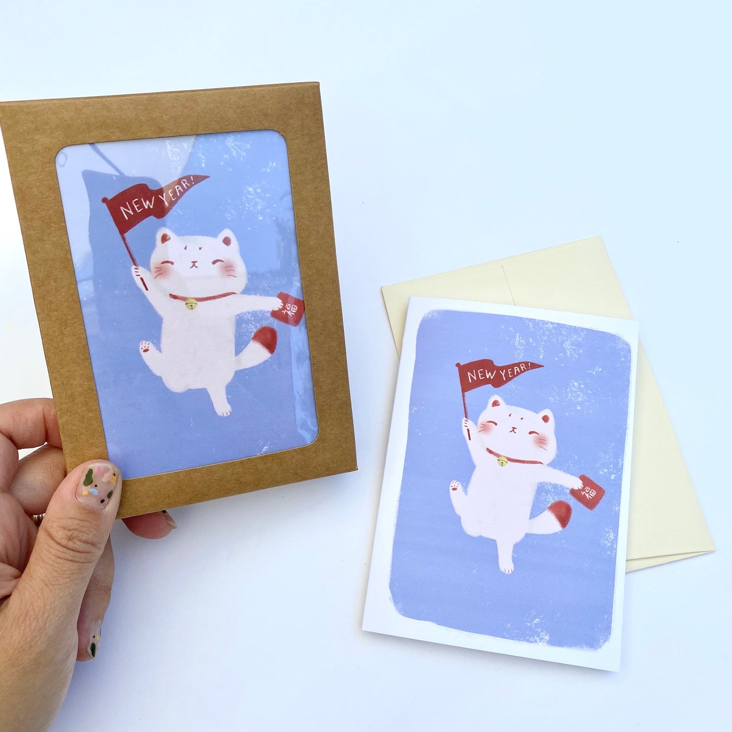 New Year Maneki Neko Mini Cards - Set of 6