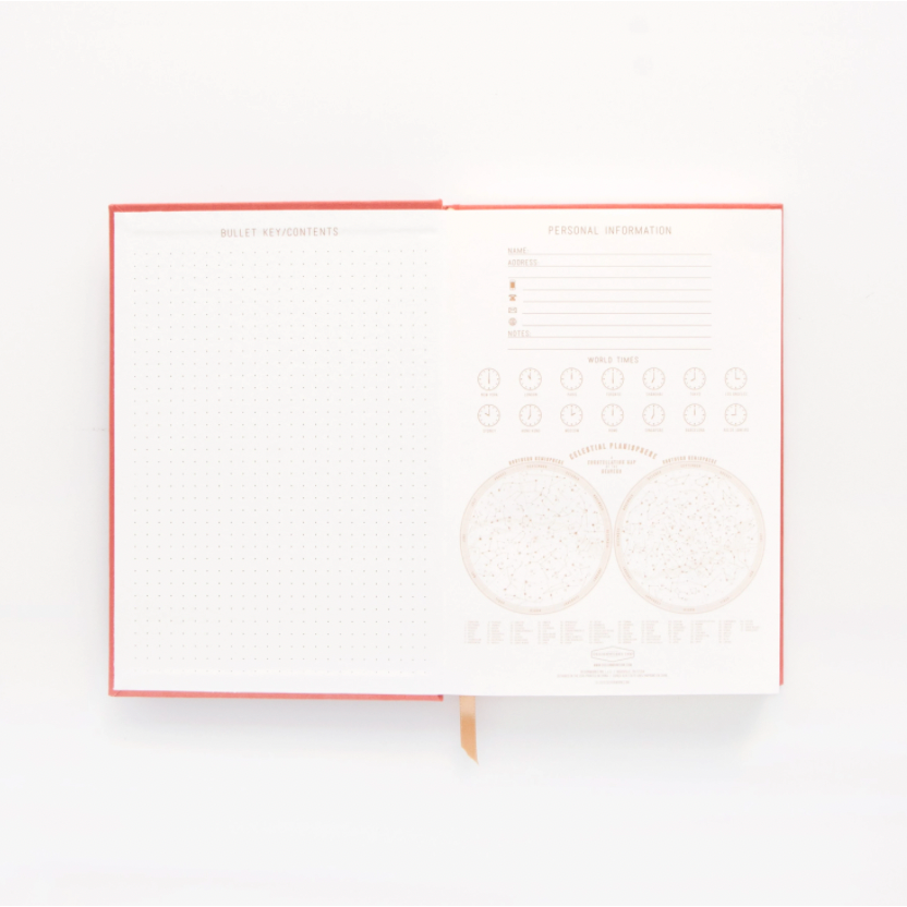 Bright Terracotta Radiant Ray - Bookcloth Cover Notebook