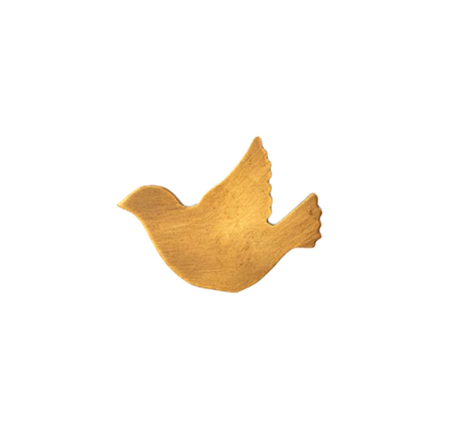 Bird Brass Brooch Cuckoo