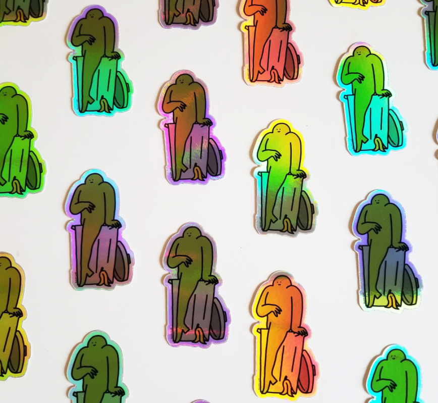 Trash Day Holographic Sticker