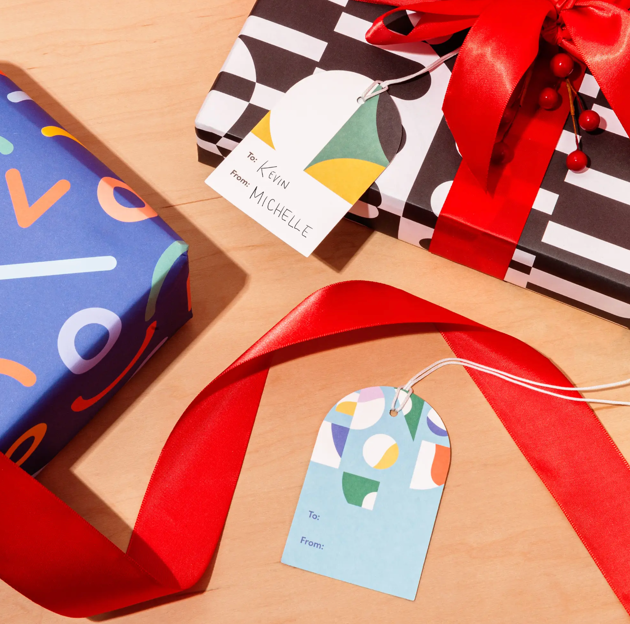 Poketo Colorblock Gift Tags - Set of 8