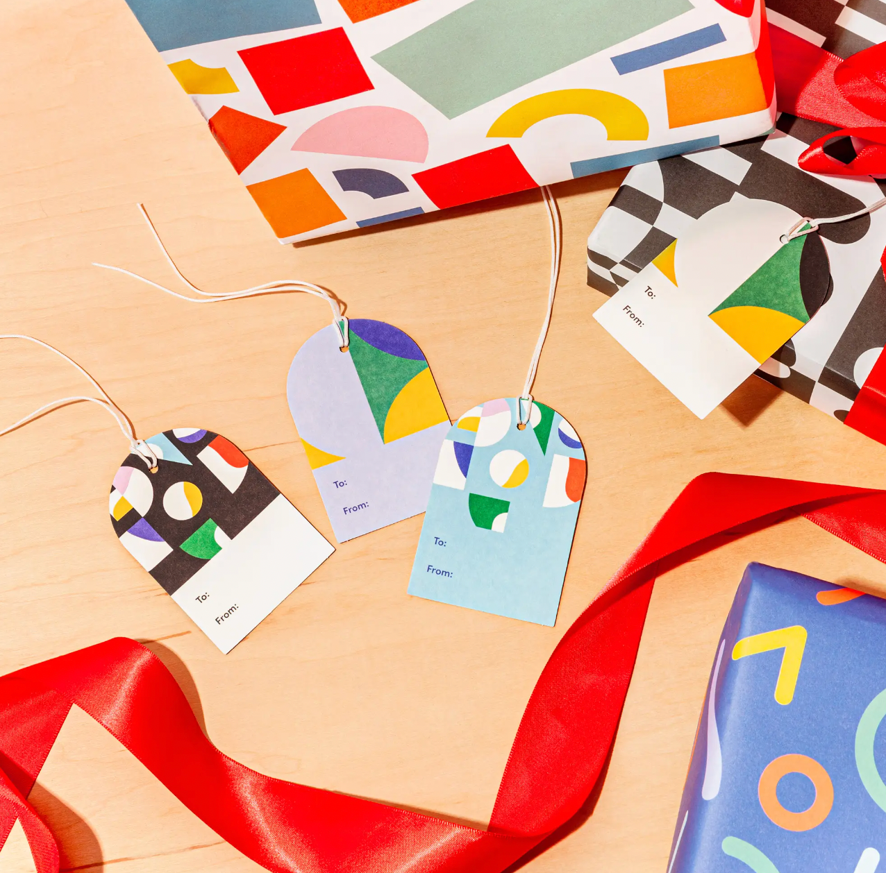 Poketo Colorblock Gift Tags - Set of 8