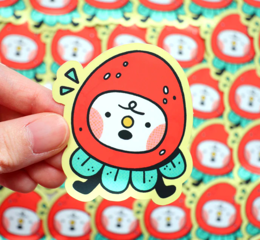 Strawberry Hat Sticker