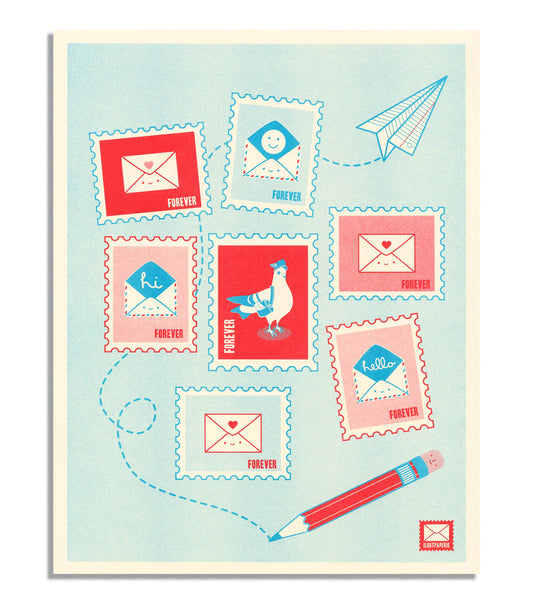 Ode to Snail Mail Love Riso Art Print · Ilootpaperie