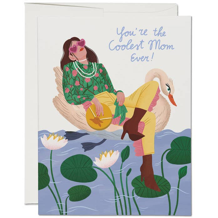 Swan Mom Card · Red Cap Cards
