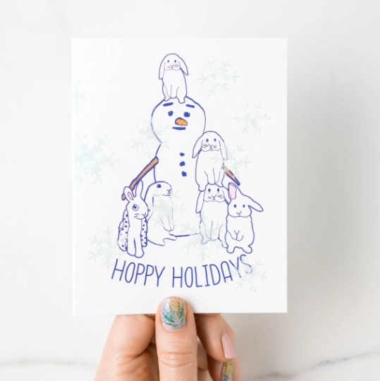 Hoppy Holidays Snow Bunny Holiday Card · Ilootpaperie